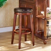 Американское сплошное дерево председатель Дом в стиле европейской в ​​стиле высокий табурет ретро -ретро -ретро