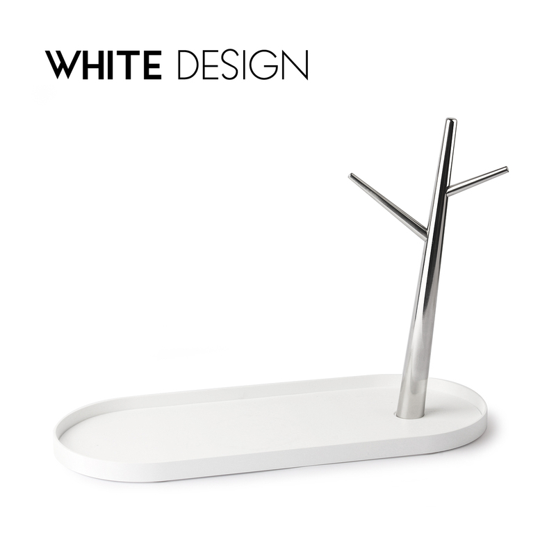White Design Stainless Steel Entryway Shelf Creative Branch-Shaped Metal Tray Key Storage Tray Ornament