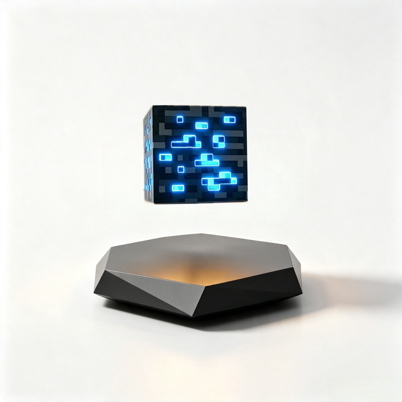 Magnetic Levitation Minecraft Pixel Cube Ore Lamp Night Light Glowing Rotating Floating Ornament Creative Holiday Gift Magnetic Levitation Minecraft Pixel Cube Ore Lamp Night Light Glowing Rotating Floating Ornament Creative Holiday Gift