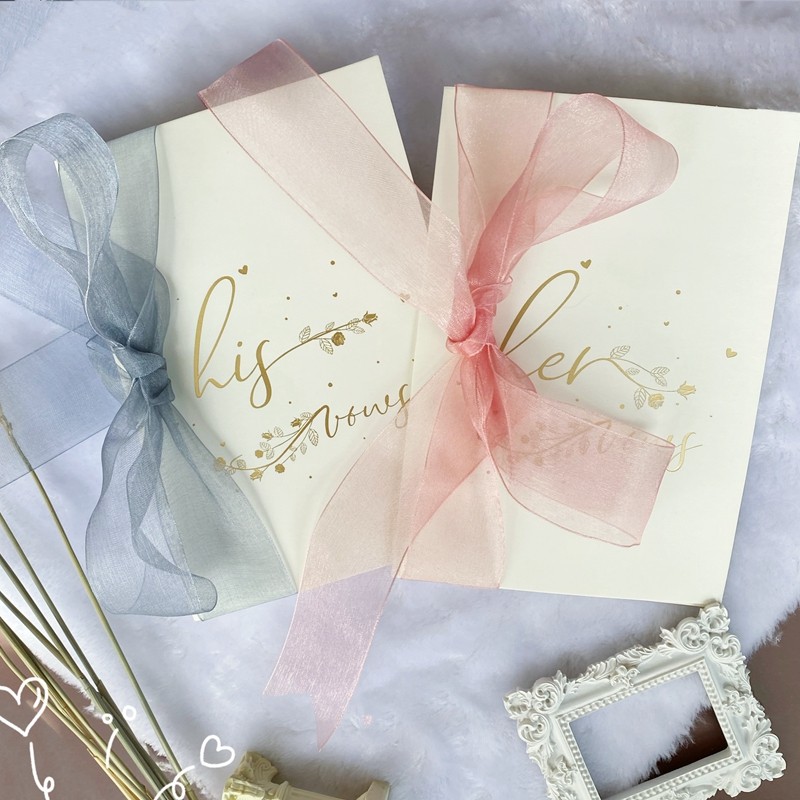 Oath card Korean wedding wedding handwritten vows book European groom blue hipster wedding props guarantee
