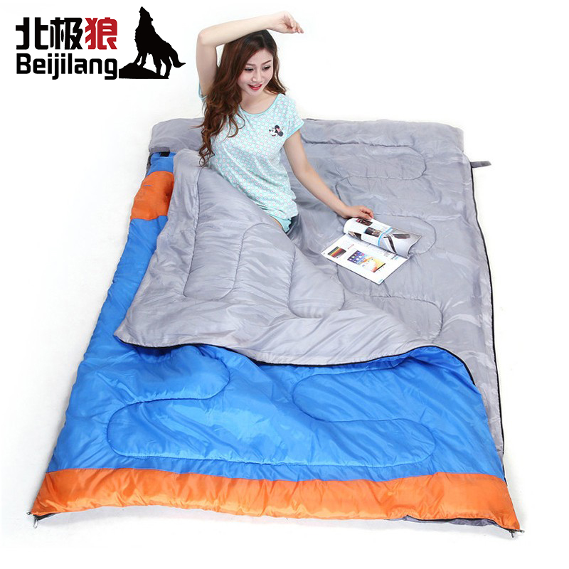 Double Cotton Sleeping Bag Spring Autumn Winter Thickening Couple Sleeping Bag Outdoor Camping Adult Sleeping Bag Sepal