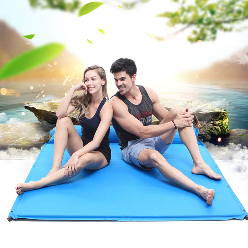 Automatic inflatable mat outdoor pillow thickening and widening tent camping inflatable mat