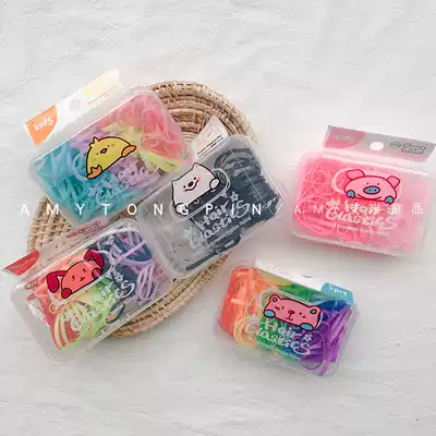 Japanese cute jelly candy color tie hair disposable rubber band Hyuna basic wild boxed elastic hair ring