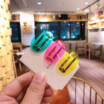 New Korean small hairpin cute transparent fluorescent candy color baby bangs hairpin children BB side clip baby children