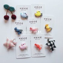 Korean childrens hair accessories Baby mini hairpin Fabric candy duck five-pointed star Cherry shape girl headdress