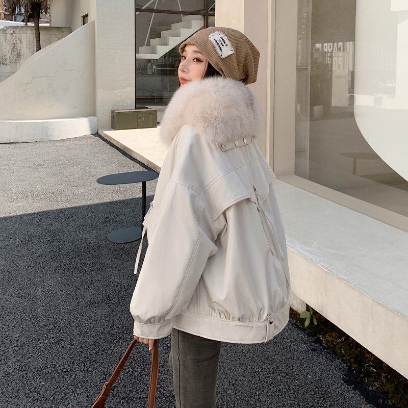 Parker women's 2022 new hot style winter Rex rabbit fur liner detachable short fur coat small young