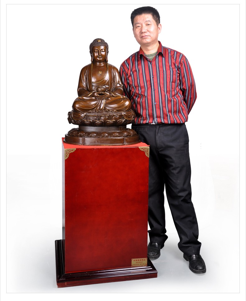 Large bronze material Buddha statue big day such as Buddha red copper Sakyamuni Buddha bronze ware handmade grinding and manufacturing pendulum piece