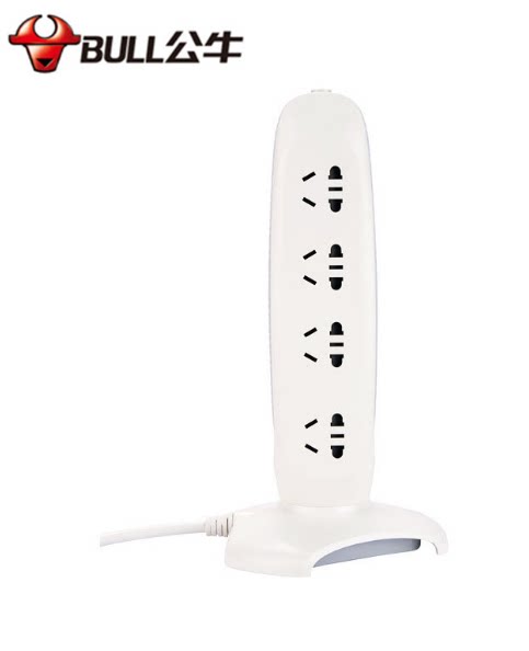 Bull three-dimensional smart socket 8-bit wiring board row plug extension cable with overload protection 1 8 meters GN-V1080