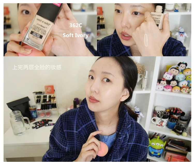 Dễ dàng sử dụng bắp cải Wet N Wild ướt và hoang dã wnw Photo Focus Foundation tập trung nền tảng chất lỏng - Nền tảng chất lỏng / Stick Foundation