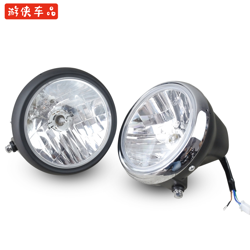 Cruise Man 4W Black 7 Retro Locomotive Retrofit Universal 7 Inch Coffee Locomotive Front Headlights Headlight headlights