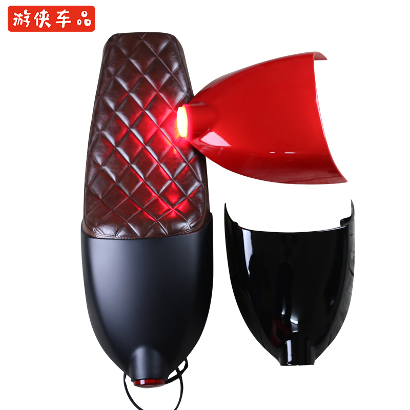 Travel Grand Foot Monster Retrofit Seat Cushion Retro Locomotive Coffee Rhomboid Hump Cushion Tail Hood Waterproof rear seat bag