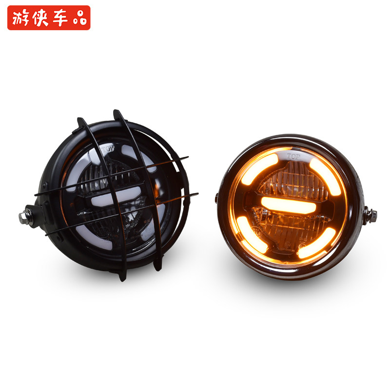 V Cafe GN Cruise 6 5 inch retro locomotive retrofit headlights LED headlights headlights day row light grilles