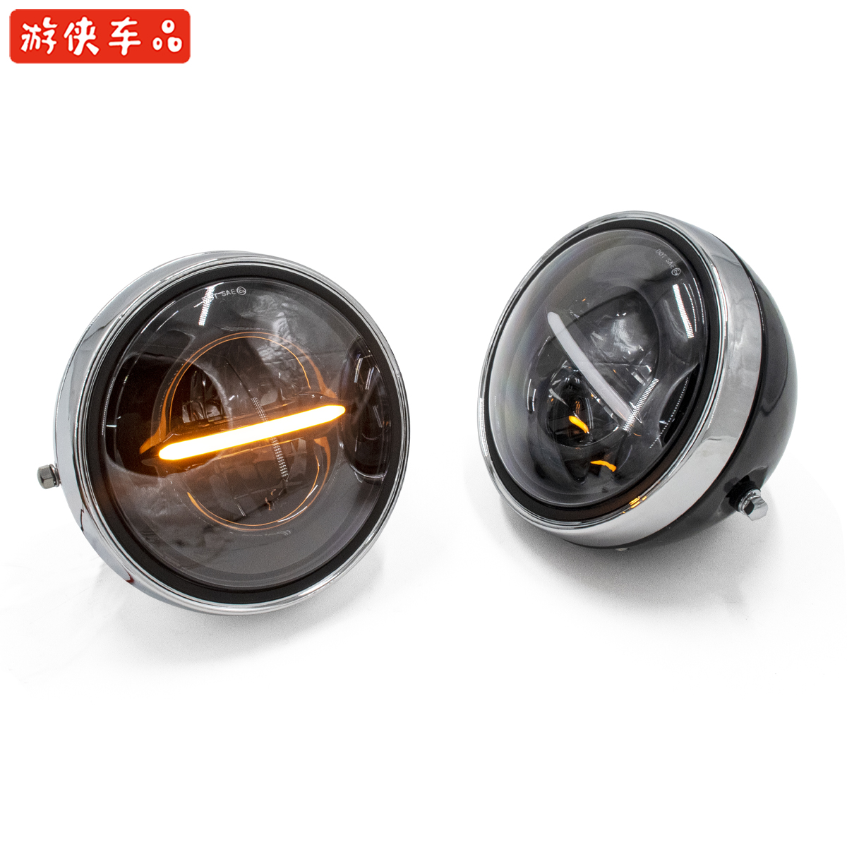 20cm oversized headlights UK stick king lion retro motorcycle modified led high-brightness headlamp headlights