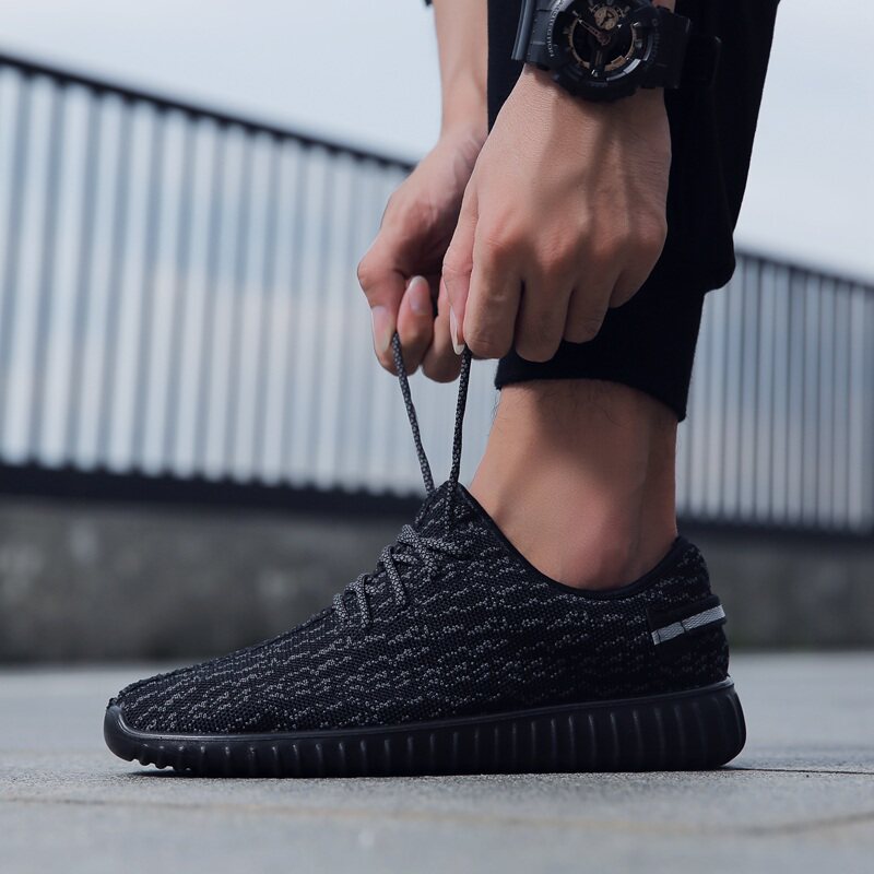 New Pull Back Flying Mesh Shoes Tide Shoes Men and Women Couple Shoes Breathable Soft Sole Jogging Shoes Popcorn Coconut Shoes