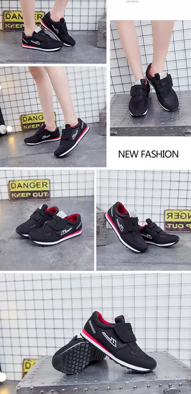 Mới kéo lại nam nữ chạy giày sneakers giày chạy bộ Velcro light marathon chạy giày buổi sáng giày chạy