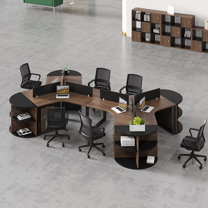 Chengdu desk 3 - person corner combines table screen workplace staff table simple modern office furniture