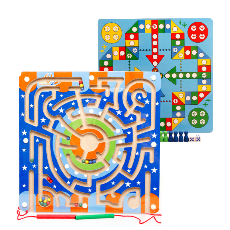 Bifacial Magnetic Walking Pearl Shipping Pen Labyrinth Ring Track Parenting Interactive Game Children Puzzle Toys 2-3-6-year-Taobao