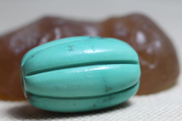 Original mine green pine stone growing melon bead diameter 15mm weight 7 86 gr N94