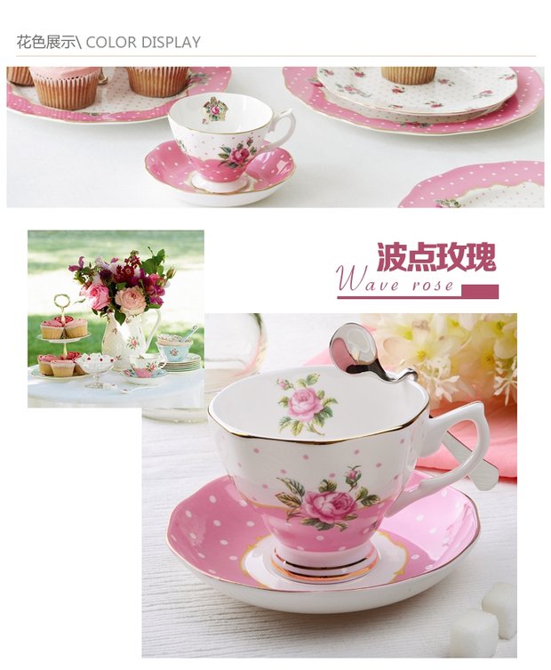 Bone china hộ gia đình cốc cà phê cốc châu Âu và đĩa đặt tiếng Anh trà hoa trà chiều trà đen tách trà đặt chén gốm - Cà phê phin pha cafe inox lớn