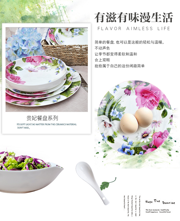 Xương bộ đồ ăn trung quốc 6-10 inch hộ gia đình món ăn tròn tấm súp tấm món ăn tấm sứ tấm gốm món ăn sâu bánh bao cống