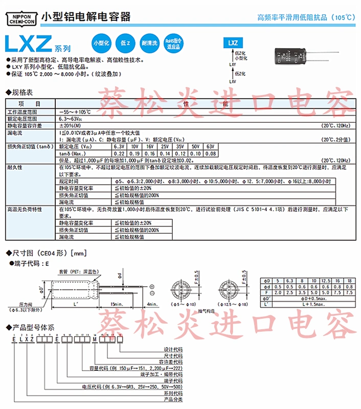 Nhập Khẩu Trực Tiếp Cắm Nhôm Điện Phân Tụ Điện 63v100uf 8*15 Nhật Bản Đen King Kong LXZ Tần Số Cao Và Tuổi Thọ Cao