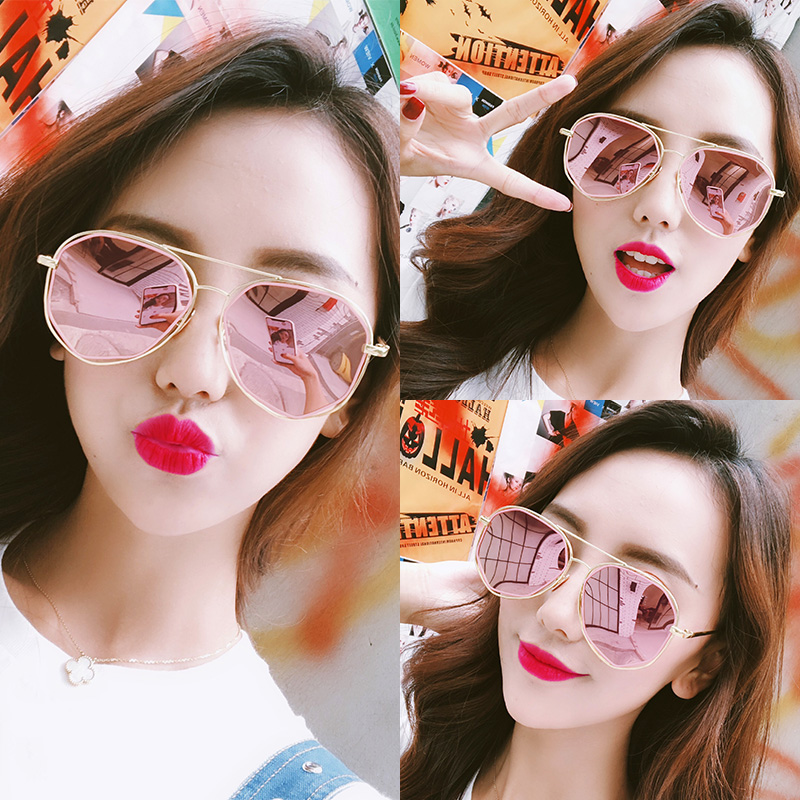 Personality new street shot round face net red sunglasses polarized eyes men's glasses trendy women's anti-UV sunglasses ings