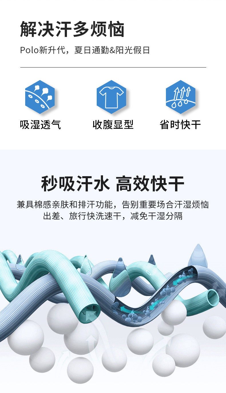 凯乐石 男士 科技棉针织Polo衫 速干透气 图3