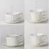 Coffee cup set Simple set Pure white office ceramic mug Literary European personality small fresh