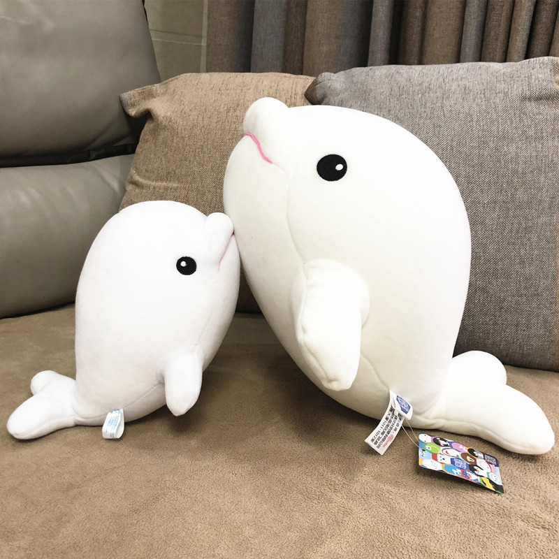 Little White Whale Plush Toy Pure White Dolphin Foam Nanoparticle Plush Toy Snowflake Soft Particle Doll