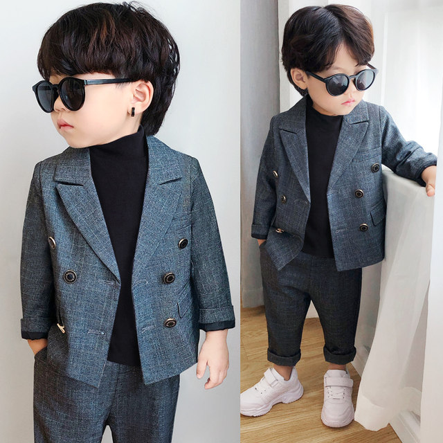 Autumn and winter British children's clothing handsome boys' suits children's suits thickened children's casual suits temperament flower girl gift