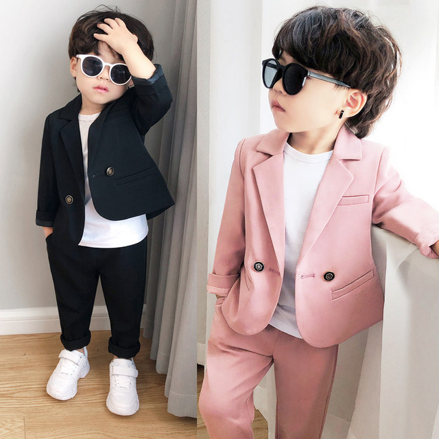 Spring handsome children's clothing, children's suits, Korean style trendy boys' two-piece sets, children's flower girl catwalk dresses