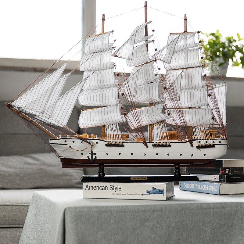 Modern decorations pure solid wood sailing craft gifts decoration model ornaments smooth living room decoration creative gifts