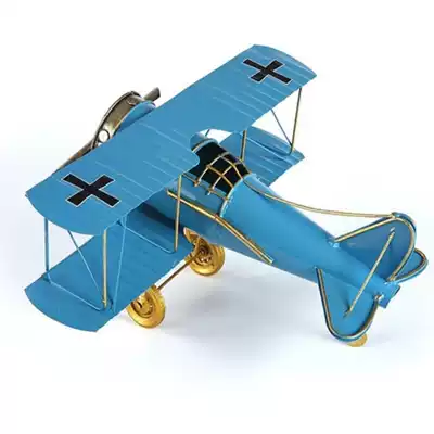 Handmade large iron biplane model ornaments Model room ornaments crafts Home decorations props