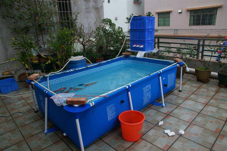 Folding Fish Pond Koi Temporary Feeding Pond Aquarium Water Pool Mobile Fish Tank Fish Seedling Reproduction Seafood Pond Canvas Fish Pool