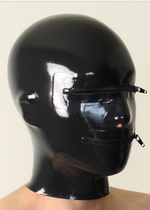 Latex Mask Latex Clothing Headgear Eyemouth Zipper Elastic Gloss Latex Mask Baotou Men and women General