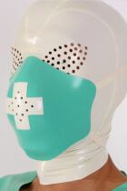 Latex Headgear Mask Asphyxiation Headgear Open Mesh With Detachable Mask Bondage Mask Headgear Gel Headgear