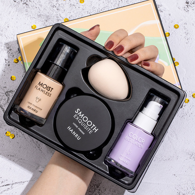 Ranko Tongan Isolates Cream Makeup Front Breast Punch Bottom Sunscreen Makeup Powder Bottom Lotion Flawless Control Oil Three-in-one Bulk Powder Suit