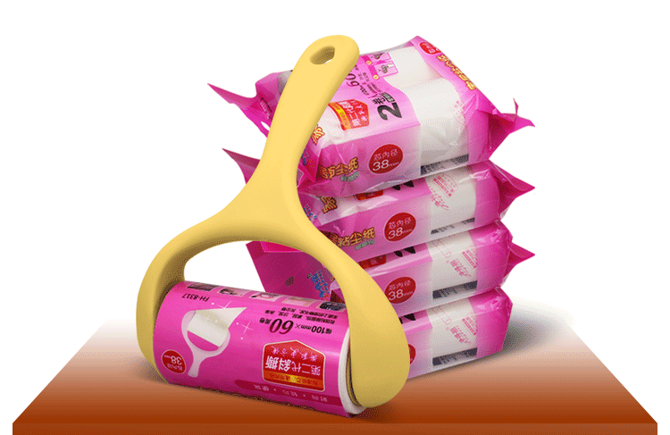 Cây lăn bụi quần áo bẩn ở đầu Net Deli xiên rách lăn dính tóc rách giấy lăn quần áo thú cưng 10cm hộ gia đình dính giấy thay thế - Hệ thống giá giặt máy cắt lông