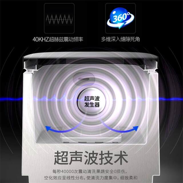 Aca Vegetable Washing Machine for Home Use, Ultrasonic Purification of Fruits, Vegetables, and Meat, Cleaning of Pesticide Residues, Sterilization, and Automatic Food Disinfection