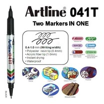 Artline Yali EK-041T double head oily marker black small double head marker pen