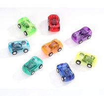 Small and cute multi-color transparent mini pull-back car inertial sliding pull-back is away plastic toy small gift manufacturers