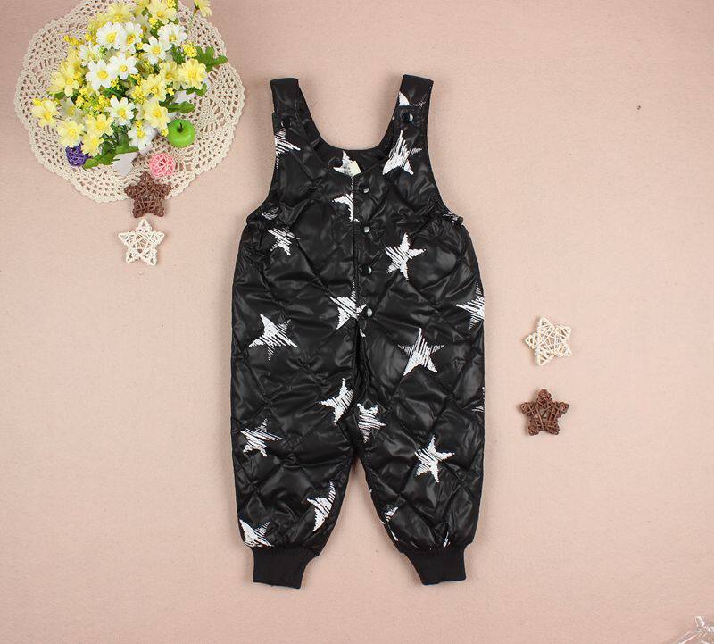 Special price winter star leaves sky children's down pants panda holding baby bag pants male and female infants and young children open crotch pants 0-2 years old