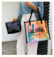 High-quality transparent ladies portable all-match large bag large-capacity laser PVC jelly bag new liquid shoulder bag