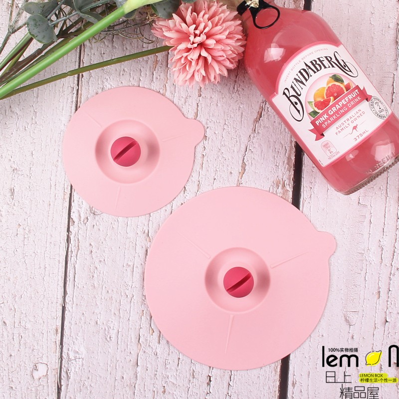 Japan KINBATA pink round silicone cup lid universal ceramic mug lid mark cup dust-proof leakage