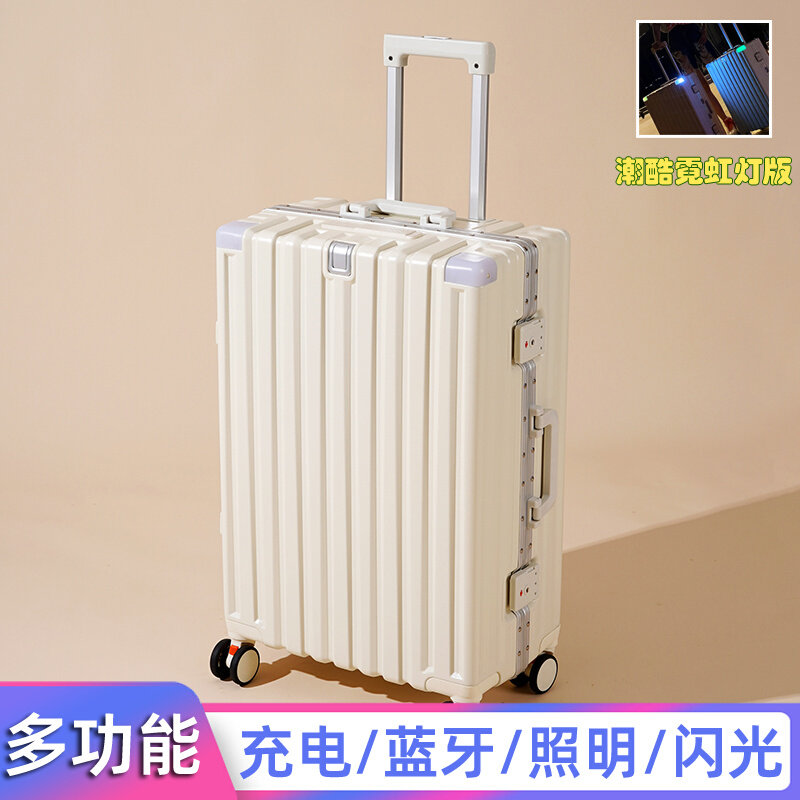 Multifunctional rechargeable suitcase women's high-value students net red new style boys password trolley travel leather suitcase