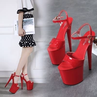 42 size lớn 19cm / 20 cm ghét bầu trời hộp đêm catwalk giày cao gót siêu cao mẫu giày stiletto sandal giày nữ gợi cảm dép quai hậu nữ