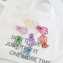 Korean childrens color hairpin cute duckbill clip hair accessories 2021 new headdress vitality baby flower hairpin