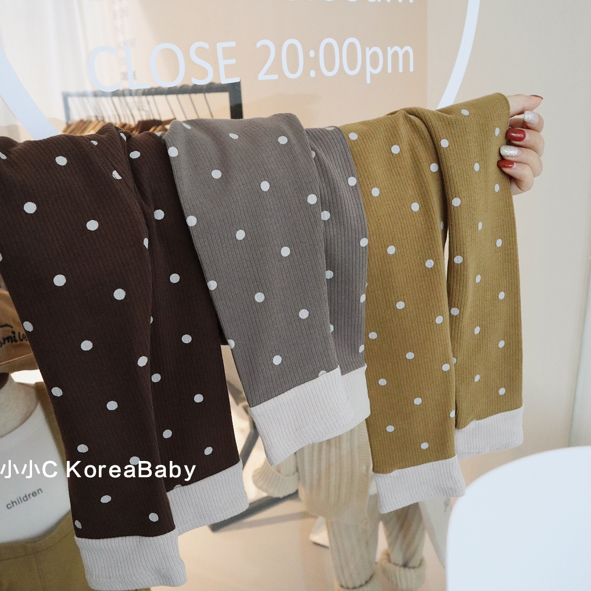 Korean baby cotton wave point pants 2021 autumn new men's and women's children's baby cotton pants