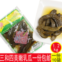 Yangzhou Sanhe Si Mei tender milk melon cucumber sauce pickles pickles under meals bagged 120g X10 bags of specialty pickles