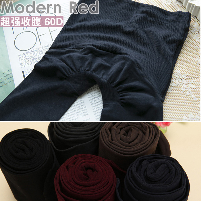 Modern Red Tummy Control and Butt-Lifting Body Shaping Spring and Autumn 60D Velvet Pantyhose U-Shaped Crotch 421